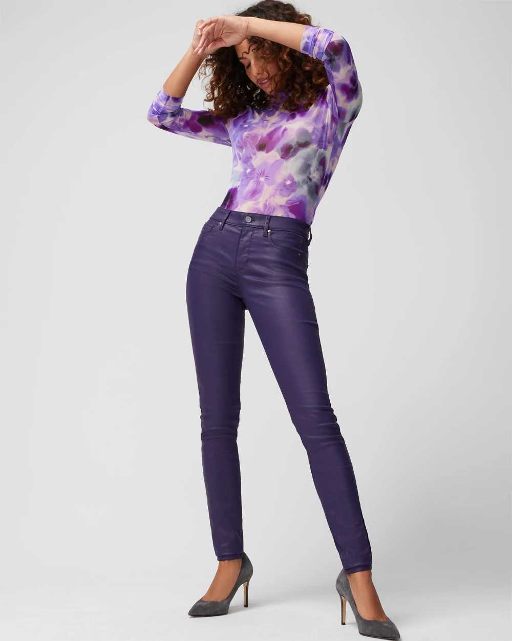 Mid rise coated new arrivals jeans